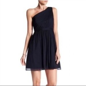 NWT J. Crew Kylie Silk Chiffon One Shoulder Asymmetrical Dress Size 4 Silk Black